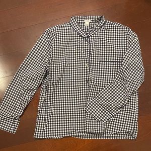 J. Crew black and white gingham shirt